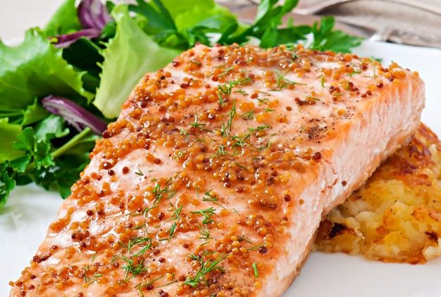 Prove o salmão assado